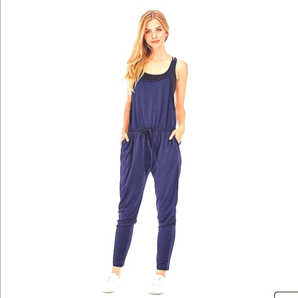3 for $15 NWOT Ambiance jumpsuit Navy Blue sz L